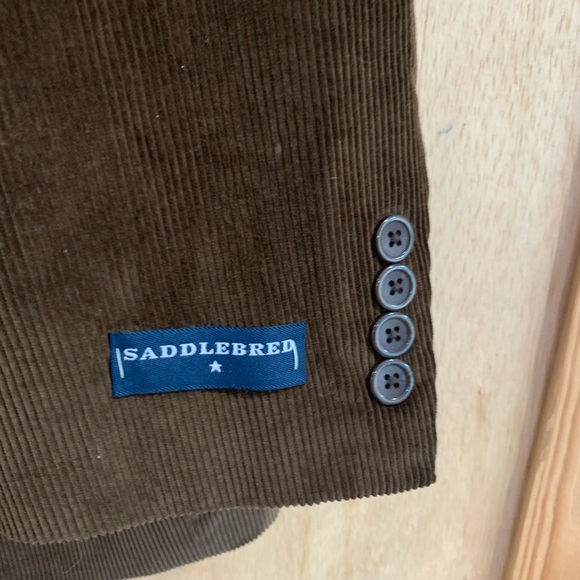 Saddlebred brown corduroy blazer suit jacket size 40 Long - Picture 2 of 4